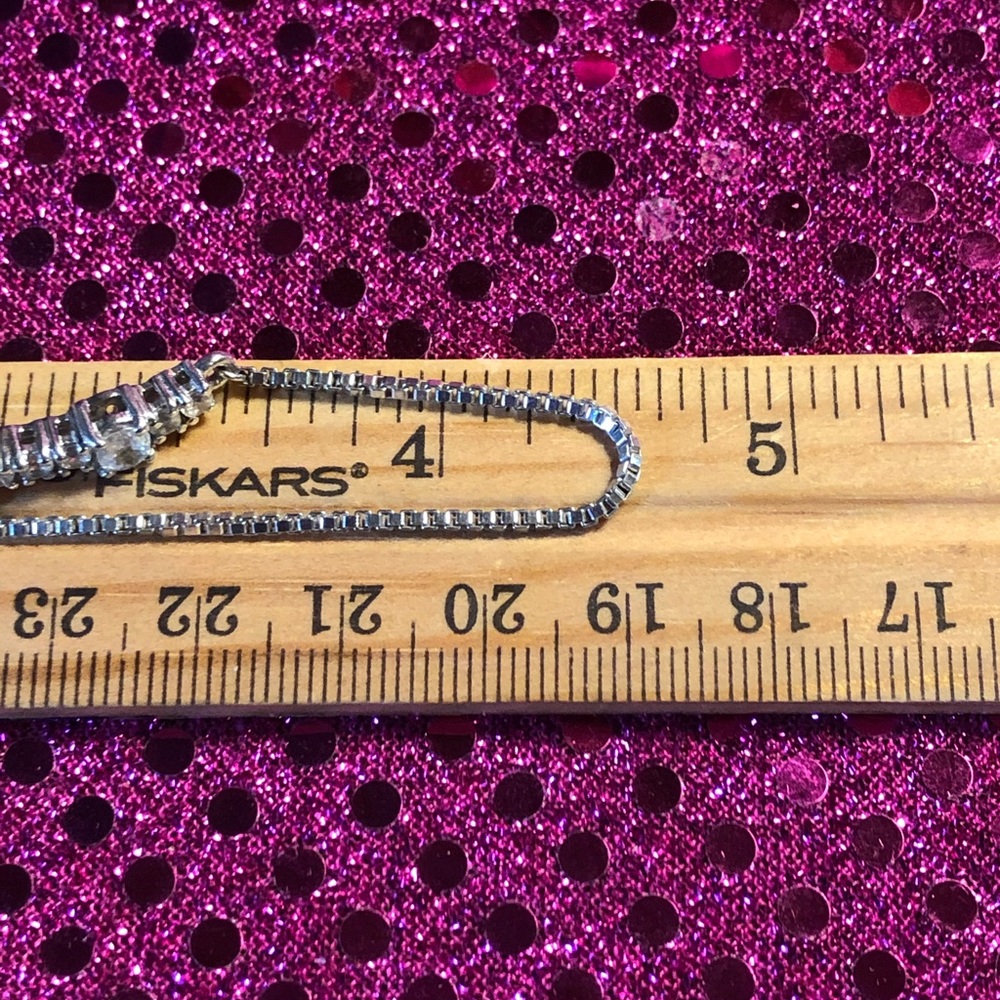 White Topaz Sterling Silver Adjustable Bracelet - Picture 4 of 6